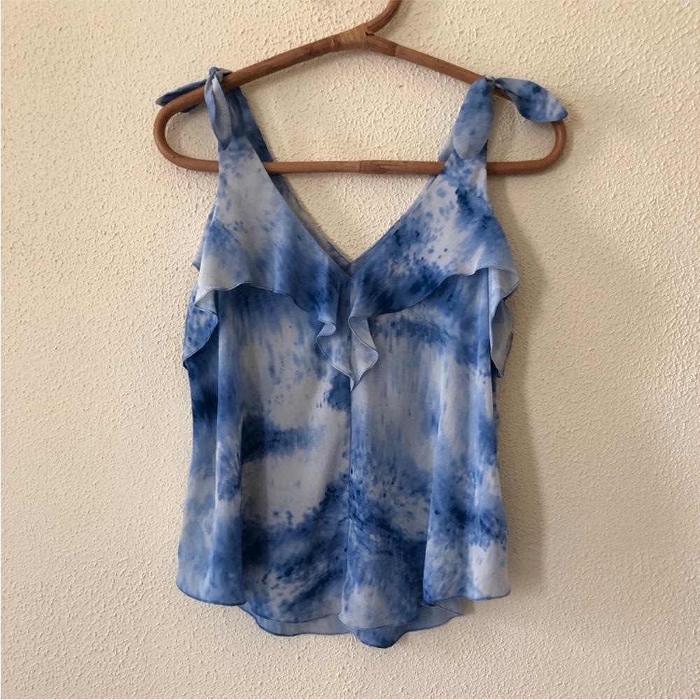 Blue Tie-Dye Sleeveless Top